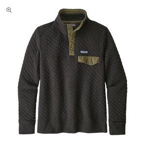 Patagonia Quilted Pullover in Black and Olive